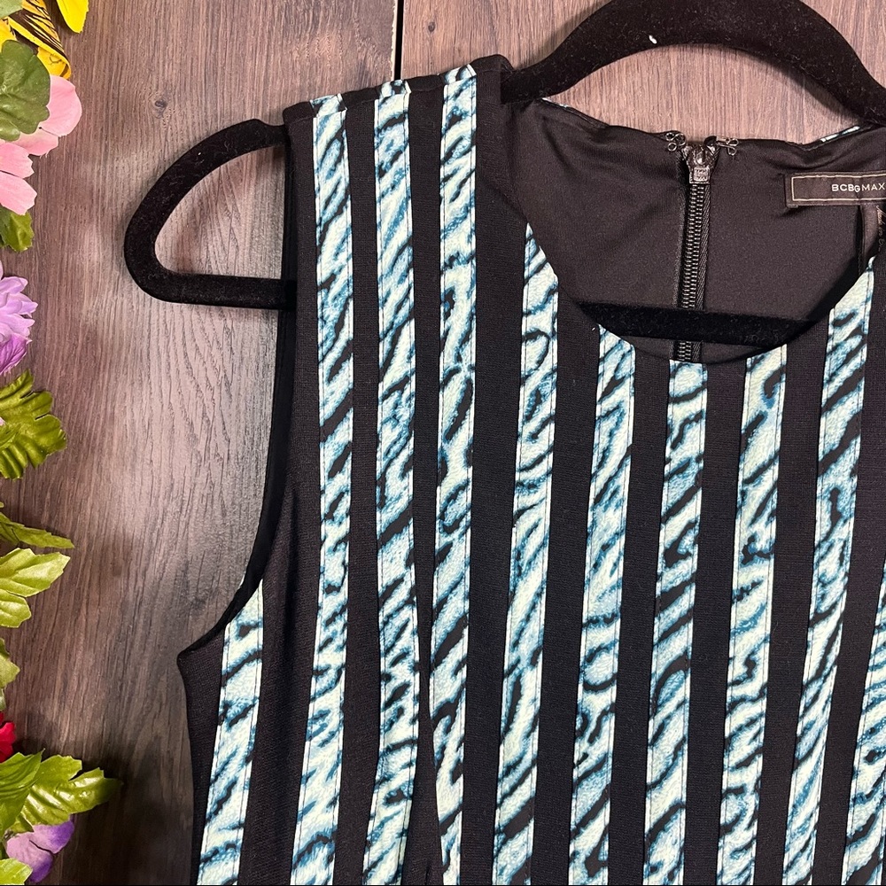 °BCBGMaxAzria Sleeveless Stripped Fit & Flare Dress Size XS - Picture 9 of 16